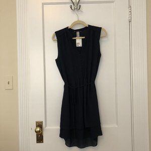 Sleeveless Navy Button Down Dress